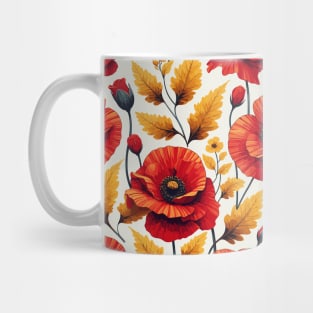 Red Poppy Flower Mug